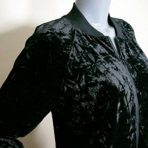 NWT Tavik Camden Bomber Jacket Black Burnout Crushed Velvet